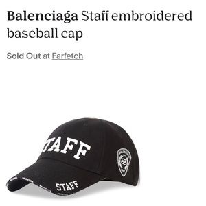 Balenciaga Staff embroidered baseball cap